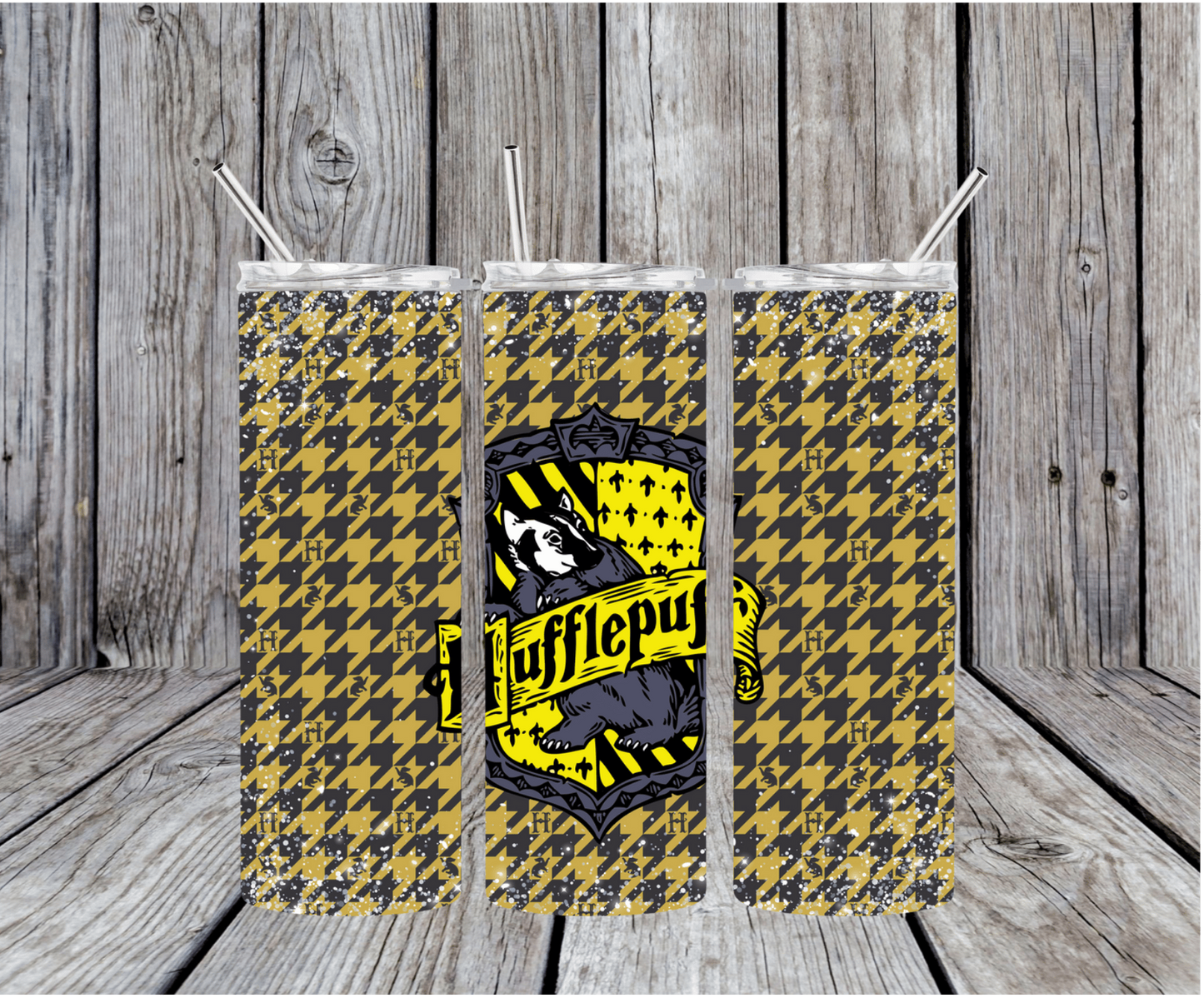 Hufflepuff Crest Houndstooth