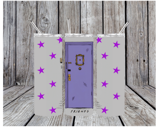 Friends Monica’s Purple Door Print – Iconic Apartment Wall Art with Stars