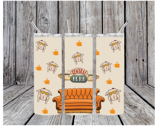 Friends Central Perk Couch Art – Thanksgiving Turkey & Coffee Wall Tumbler
